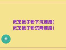 灵芝孢子粉下沉速度(灵芝孢子粉沉降速度)