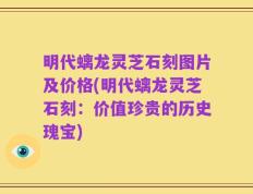 明代螭龙灵芝石刻图片及价格(明代螭龙灵芝石刻：价值珍贵的历史瑰宝)