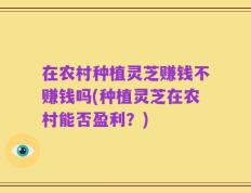 在农村种植灵芝赚钱不赚钱吗(种植灵芝在农村能否盈利？)