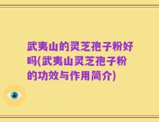 武夷山的灵芝孢子粉好吗(武夷山灵芝孢子粉的功效与作用简介)