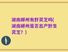 湖南郴州有野灵芝吗(湖南郴州是否出产野生灵芝？)