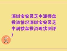 深圳宝安灵芝中洲楼盘投资情况深圳宝安灵芝中洲楼盘投资现状测评)