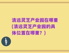 清远灵芝产业园在哪里(清远灵芝产业园的具体位置在哪里？)