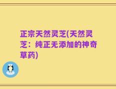 正宗天然灵芝(天然灵芝：纯正无添加的神奇草药)
