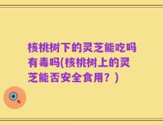 核桃树下的灵芝能吃吗有毒吗(核桃树上的灵芝能否安全食用？)