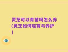 灵芝可以育苗吗怎么养(灵芝如何培育与养护)