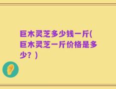 巨木灵芝多少钱一斤(巨木灵芝一斤价格是多少？)