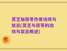 灵芝加茯苓作用功效与禁忌(灵芝与茯苓的功效与禁忌概述)