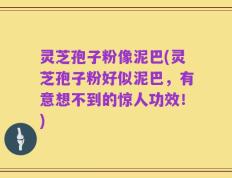 灵芝孢子粉像泥巴(灵芝孢子粉好似泥巴，有意想不到的惊人功效！)