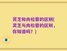 灵芝和肉松蓉的区别(灵芝与肉松蓉的区别，你知道吗？)