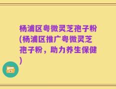 杨浦区粤微灵芝孢子粉(杨浦区推广粤微灵芝孢子粉，助力养生保健)