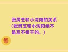 张灵芝和小沈阳的关系(张灵芝和小沈阳绝不是互不相干的。)