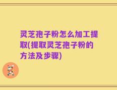 灵芝孢子粉怎么加工提取(提取灵芝孢子粉的方法及步骤)