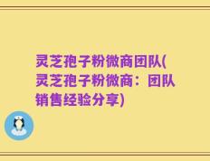 灵芝孢子粉微商团队(灵芝孢子粉微商：团队销售经验分享)