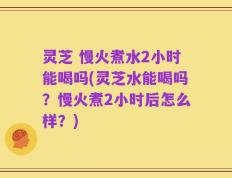 灵芝 慢火煮水2小时能喝吗(灵芝水能喝吗？慢火煮2小时后怎么样？)
