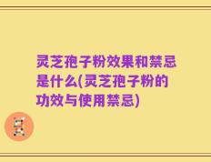 灵芝孢子粉效果和禁忌是什么(灵芝孢子粉的功效与使用禁忌)