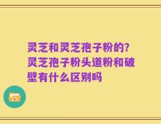 灵芝和灵芝孢子粉的？灵芝孢子粉头道粉和破壁有什么区别吗