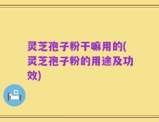 灵芝孢子粉干嘛用的(灵芝孢子粉的用途及功效)