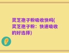 灵芝孢子粉吸收快吗(灵芝孢子粉：快速吸收的好选择)