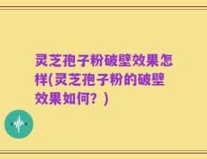 灵芝孢子粉破壁效果怎样(灵芝孢子粉的破壁效果如何？)