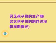 灵芝孢子粉的生产期(灵芝孢子粉的制作过程和周期概述)