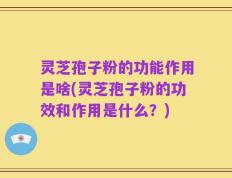 灵芝孢子粉的功能作用是啥(灵芝孢子粉的功效和作用是什么？)