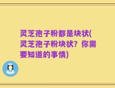 灵芝孢子粉都是块状(灵芝孢子粉块状？你需要知道的事情)