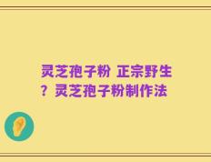 灵芝孢子粉 正宗野生？灵芝孢子粉制作法