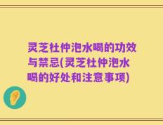 灵芝杜仲泡水喝的功效与禁忌(灵芝杜仲泡水喝的好处和注意事项)