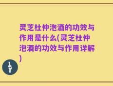灵芝杜仲泡酒的功效与作用是什么(灵芝杜仲泡酒的功效与作用详解)