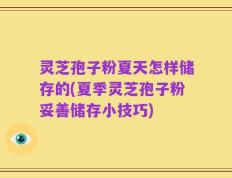 灵芝孢子粉夏天怎样储存的(夏季灵芝孢子粉妥善储存小技巧)