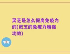 灵芝是怎么提高免疫力的(灵芝的免疫力增强功效)