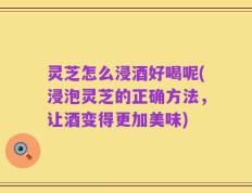 灵芝怎么浸酒好喝呢(浸泡灵芝的正确方法，让酒变得更加美味)