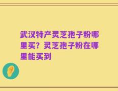 武汉特产灵芝孢子粉哪里买？灵芝孢子粉在哪里能买到