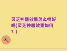灵芝神器效果怎么样好吗(灵芝神器效果如何？)
