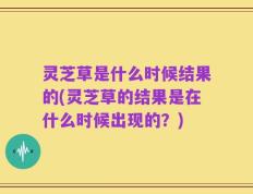 灵芝草是什么时候结果的(灵芝草的结果是在什么时候出现的？)