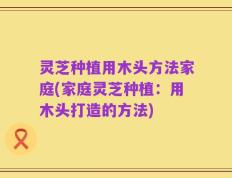 灵芝种植用木头方法家庭(家庭灵芝种植：用木头打造的方法)
