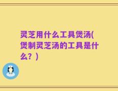 灵芝用什么工具煲汤(煲制灵芝汤的工具是什么？)