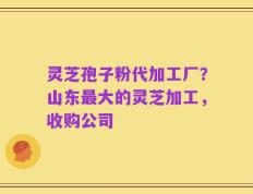 灵芝孢子粉代加工厂？山东最大的灵芝加工，收购公司