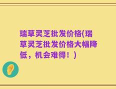 瑞草灵芝批发价格(瑞草灵芝批发价格大幅降低，机会难得！)