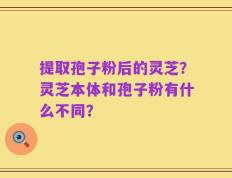提取孢子粉后的灵芝？灵芝本体和孢子粉有什么不同？