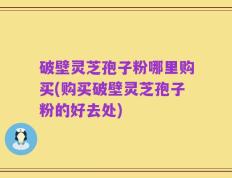 破壁灵芝孢子粉哪里购买(购买破壁灵芝孢子粉的好去处)