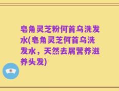 皂角灵芝粉何首乌洗发水(皂角灵芝何首乌洗发水，天然去屑营养滋养头发)