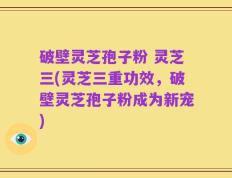 破壁灵芝孢子粉 灵芝三(灵芝三重功效，破壁灵芝孢子粉成为新宠)