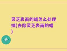 灵芝表面的蜡怎么处理掉(去除灵芝表面的蜡)