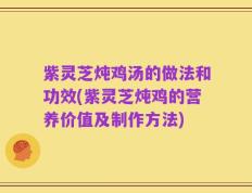 紫灵芝炖鸡汤的做法和功效(紫灵芝炖鸡的营养价值及制作方法)