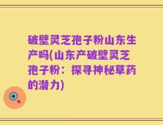 破壁灵芝孢子粉山东生产吗(山东产破壁灵芝孢子粉：探寻神秘草药的潜力)