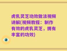 虎乳灵芝功效做法视频讲解(视频教程：制作有效的虎乳灵芝，拥有丰富的功效)