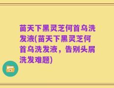苗天下黑灵芝何首乌洗发液(苗天下黑灵芝何首乌洗发液，告别头屑洗发难题)