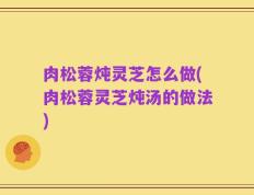 肉松蓉炖灵芝怎么做(肉松蓉灵芝炖汤的做法)